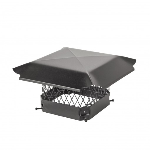 Draft King 9 in. x 9 in. Bolt-On Single Flue Chimney Cap in Black Galvanized Steel