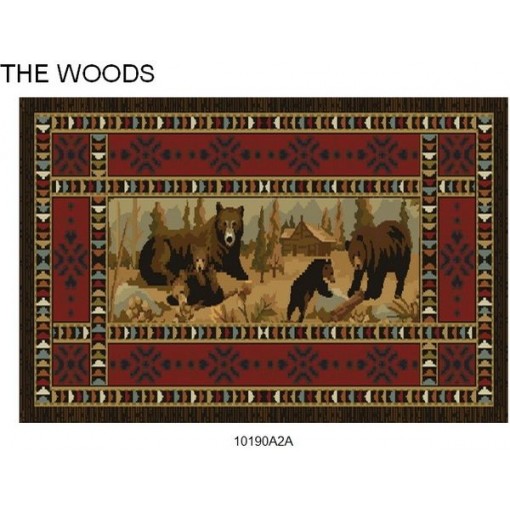 Goods of the Woods Bears at Cabin Rectangular Vista Rug - 30 Inches x 50 Inches